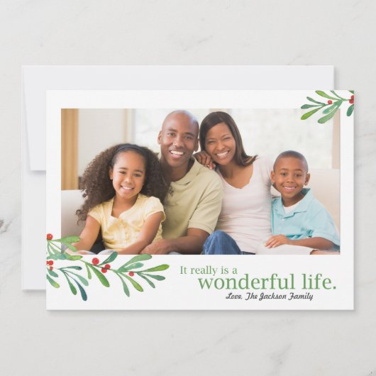 Simple Berries Wonderful Life 1 Foto | Feestdagenkaart (Voorkant)