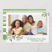 Simple Berries Wonderful Life 1 Foto | Feestdagenkaart (Voorkant / Achterkant)