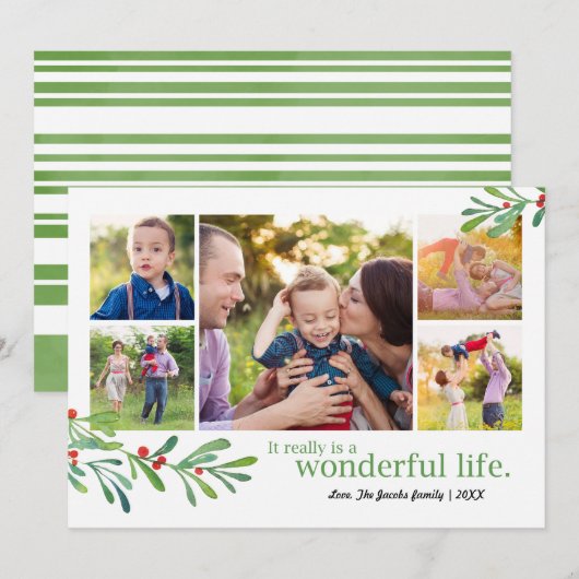 Simple Berries Wonderful LIfe 5 Foto | Feestdagenkaart (Voorkant / Achterkant)