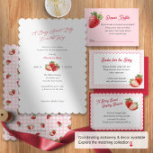 Simple Berry Sweet Strawberry Themed Baby Shower Kaart