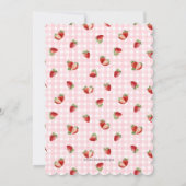 Simple Berry Sweet Strawberry Themed Baby Shower Kaart (Achterkant)