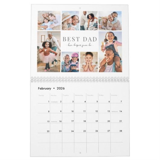 Simple Best Dad Photo Collage Kalender (Feb 2026)