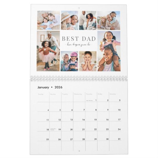 Simple Best Dad Photo Collage Kalender (Jan 2026)
