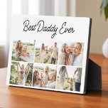 Simple Best Daddy Ever Custom 6 Photo Collage Fotoplaat<br><div class="desc">Keep it heartfelt and timeless with this simple 6 photo collage plaque featuring the message Best Daddy Ever. Designed with a clean layout to highlight your favorite memories, this custom wood plaque is the perfect gift for Fathers Day, birthdays, or just to show love and appreciation. Printed on smooth, durable...</div>