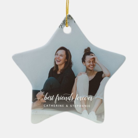 Simple Best Friends Forever Foto Keramisch Ornament (Voorkant)