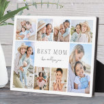 Simple Best Mom Photo Collage Fotoplaat<br><div class="desc">Personalized "Best Mom" Photo Plaque with Easel Stand. This simple and elegant photo plaque with an easel stand is a beautiful way to showcase cherished memories. The design features space for eight photos, arranged in a border around the edges, while keeping the focus on the meaningful text in the center....</div>