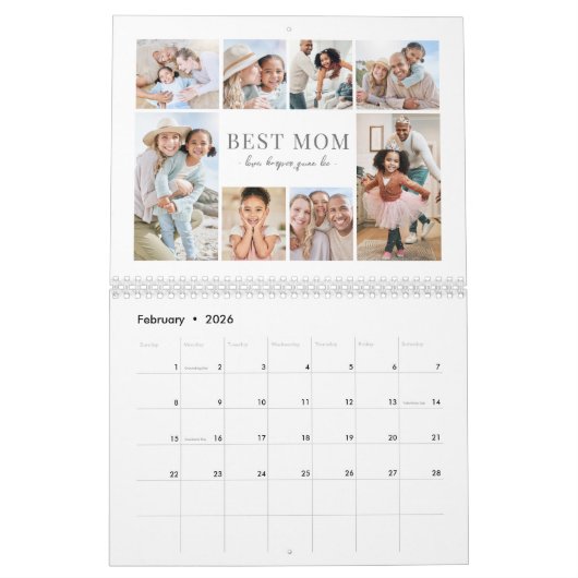 Simple Best Mom Photo Collage Kalender (Feb 2026)
