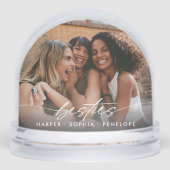 Simple Besties 2 Photo Modern Script Sneeuwbol (Voorkant)