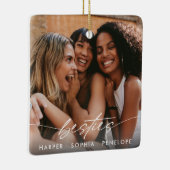 Simple Besties Create Your Own Photo Modern Script Keramisch Ornament (Rechts)