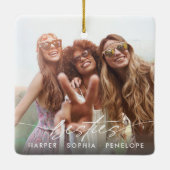 Simple Besties Maak Je Eigen Foto Modern Schrift Keramisch Ornament (Achterkant)