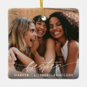 Simple Besties Maak Je Eigen Foto Modern Schrift Keramisch Ornament (Voorkant)