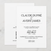 Simple Bilingual French English Wedding Invitation Aankondiging (Voorkant / Achterkant)