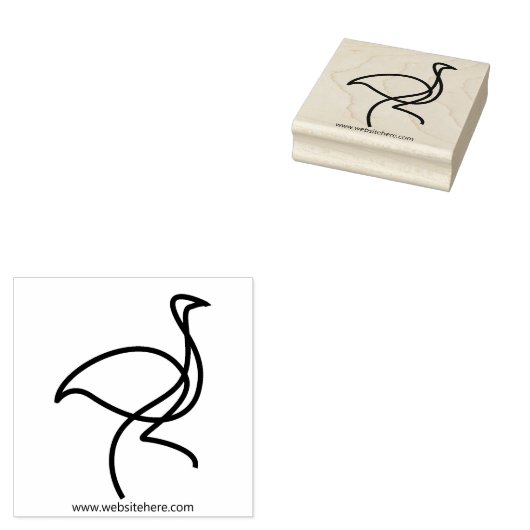 Simple Bird Art Flamingo Rubberstempel (Gestempeld)