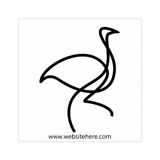 Simple Bird Art Flamingo Rubberstempel (Afrduk)