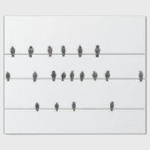 Simple Birds on the Wires Hand-Drawn Illustration Cadeaupapier (Vlak)