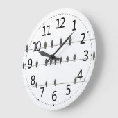 Simple Birds on the Wires Hand-Drawn Illustration Grote Klok (Hoek)