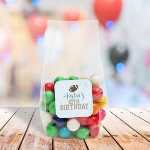 Simple Birthday Cute Sports Football Party Paper Vierkante Sticker