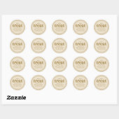 Simple Birthday Treat Favor Modern Tan Beige Ronde Sticker (Vel)