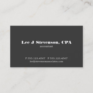 Simple Black Accountant CPA Visitekaartje