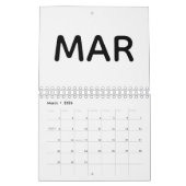 Simple Black and White 2026 Kalender (Mar 2026)