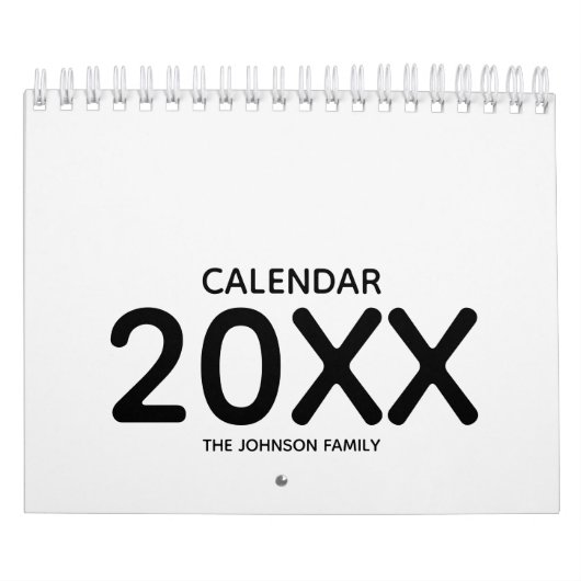 Simple Black and White 2026 Kalender (Hoes)