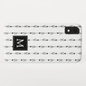 Simple Black and White Boho Arrow Pattern Monogram Case-Mate iPhone Case (Achterkant (horizontaal))