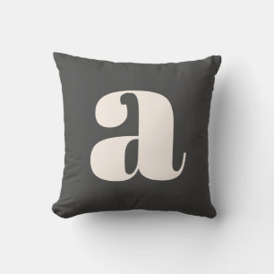 Simple Black and White Bold Retro Monogram Initiaa Kussen