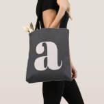 Simple Black and White Bold Retro Monogram Initiaa Tote Bag<br><div class="desc">Simple Black and White Bold Retro Monogram Initiaal Canvas tas</div>