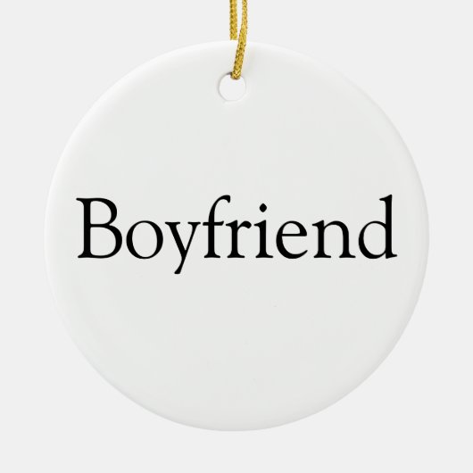 Simple Black and White Boyfriend Definition Fun Keramisch Ornament (Voorkant)