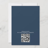 Simple Black and White Budget QR Code Wedding Kaart (Achterkant)