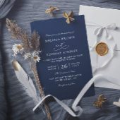 Simple Black and White Budget QR Code Wedding Kaart