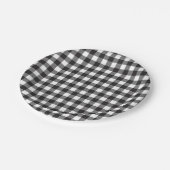 Simple Black and White Buffalo Pset Check Pattern Papieren Bordje (Gekanteld)
