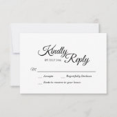 Simple Black and White Calligraphy Response Kaart (Voorkant)