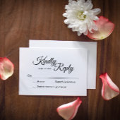 Simple Black and White Calligraphy Response Kaart