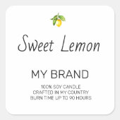 Simple Black and White Candle Product Label (Voorkant)