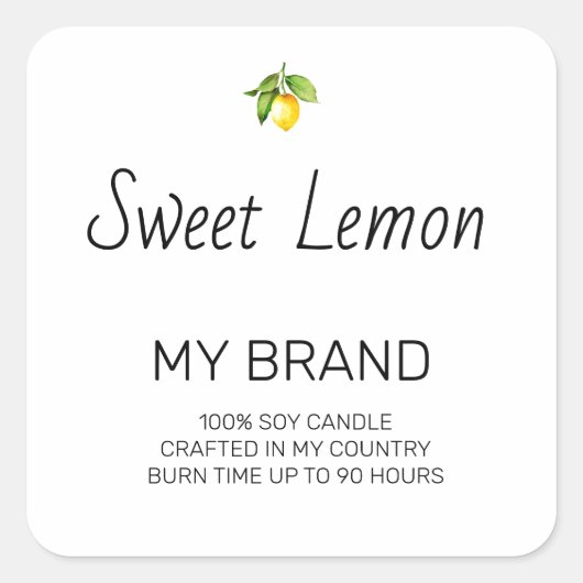 Simple Black and White Candle Product Label (Voorkant)