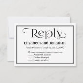 Simple Black and White Christelijk Wedding RSVP-Ka RSVP Kaartje (Voorkant)
