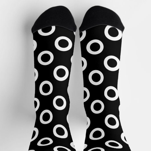 Simple Black and White Circles Dotted Pattern Sokken (Top)