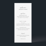Simple Black and White Clean Guest Name Wedding Menu<br><div class="desc">Modern wedding menu featuring a simple design with classic serif and elegant script fonts.  Use the template to add the name of each guest and skip the place cards.</div>