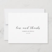 Simple Black and White Clean Wedding Bedankkaart (Voorkant)