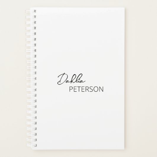 Simple Black and White Elegant Contemporary Modern Planner (Voorkant)