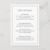 Simple Black and White Elegant Wedding Informatiekaartje