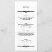 Simple Black and White Elegant Wedding | Menu (Voorkant)