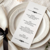 Simple Black and White Elegant Wedding | Menu