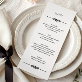 Simple Black and White Elegant Wedding | Menu