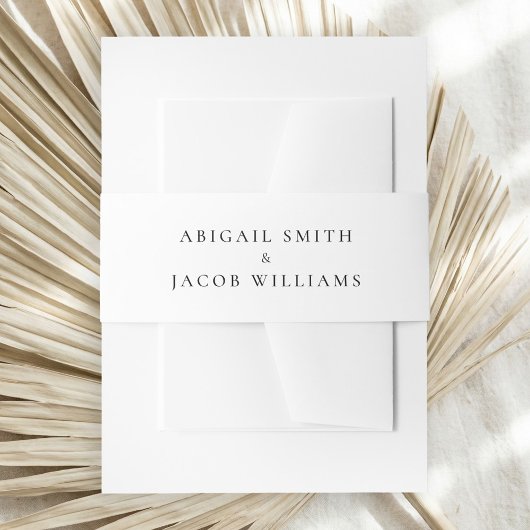 Simple Black and White Elegant Wedding Uitnodigingen Wikkel