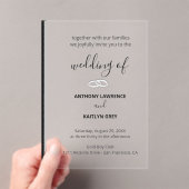 Simple Black and White Formal Wedding - Custom Acryl Uitnodigingen (Insitu (Draagbaar))