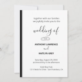 Simple Black and White Formal Wedding - Custom Kaart