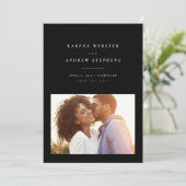 Simple black and white foto save the date (Staand voorkant)