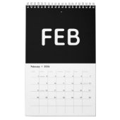 Simple Black and White Minimalist 2026 Kalender (Feb 2026)